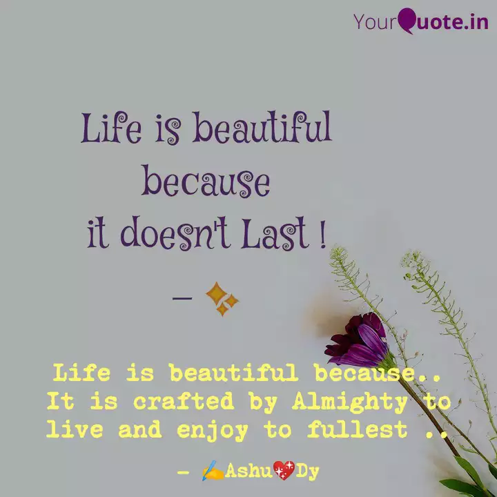Life Is Beautiful Because Quotes Writings By Ashish Pandey Yourquote