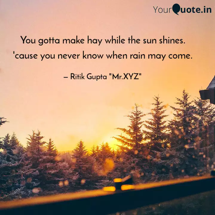 You Gotta Make Hay While Quotes Writings By The Shattered Words Yourquote