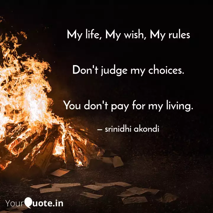 Wallpaper My Life My Wish My Rule Quotes Writings By Srinidhi Free