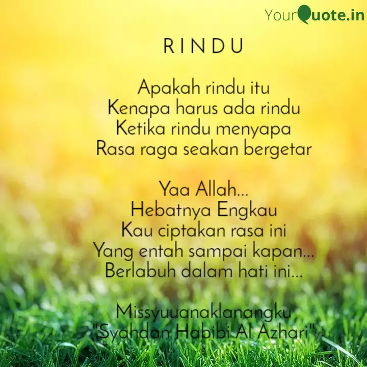R I N D U Apakah Rindu Quotes Writings By Ninaz S Bund Yourquote