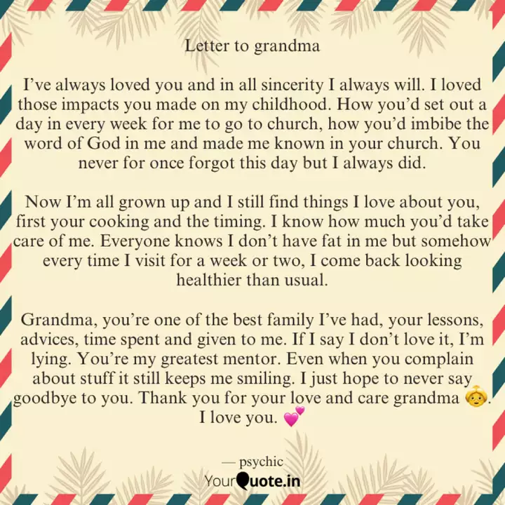 Letter To Grandma I Ve A Quotes Writings By Bleeding Ink