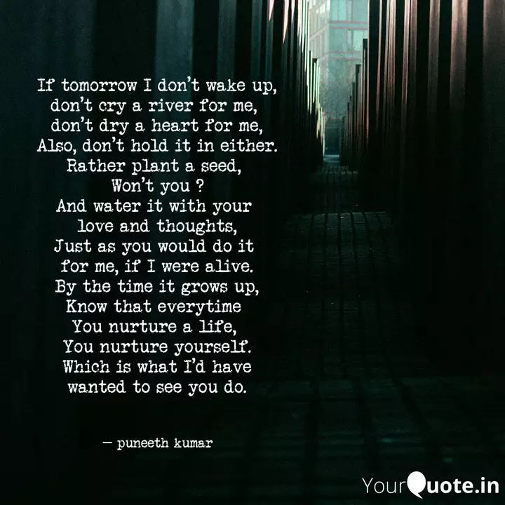 If Tomorrow I Don T Wake Quotes Writings By Puneeth Kumar Yourquote