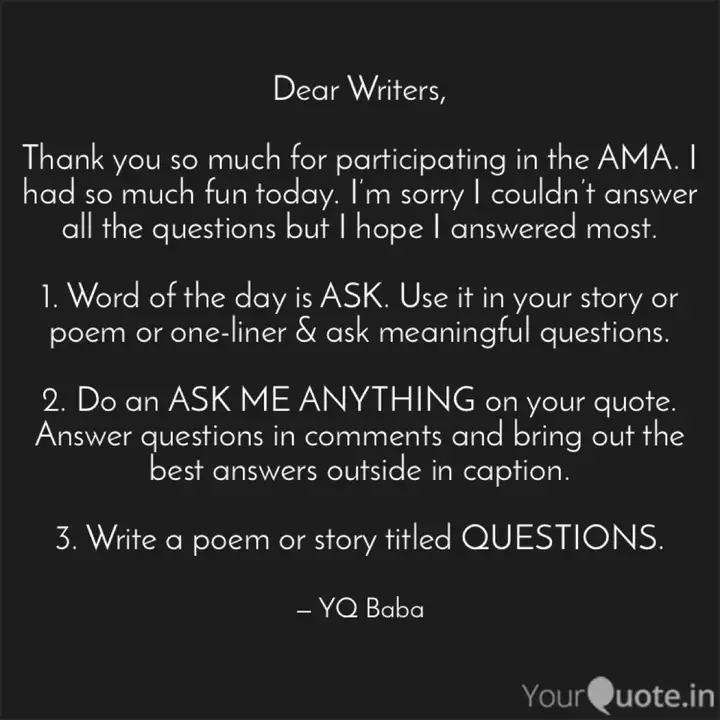 Dear Writers Thank You Quotes Writings By Yourquote Baba