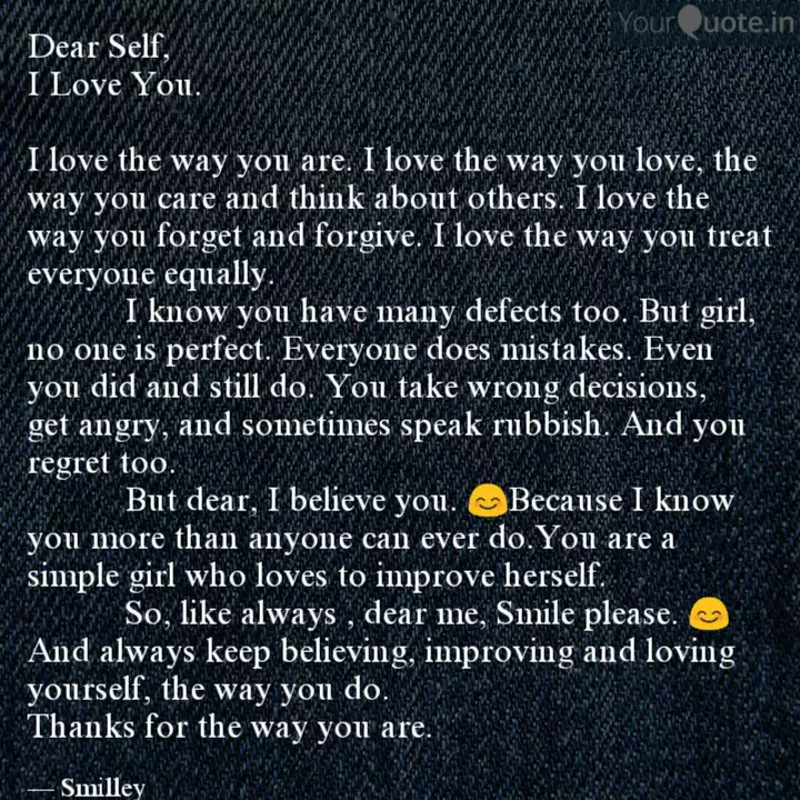 Wallpaper Dear Self I Love You I Quotes Writings By Sumana Mahata For Free