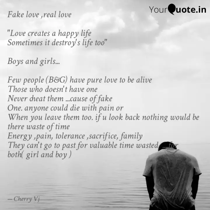 Get Wallpaper Fake Love Real Love Lo Quotes Writings By Cherry Vj HD