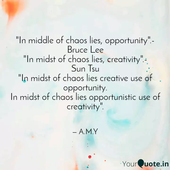 In Middle Of Chaos Lies Quotes Writings By Amisha Mudgal