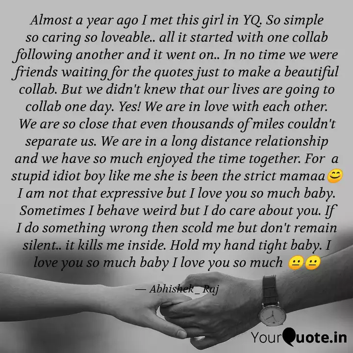Almost A Year Ago I Met T... | Quotes & Writings By Abhishek | Yourquote