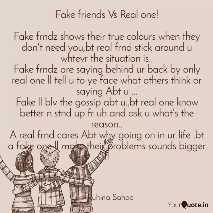 Fake Friends Vs Real One Quotes Writings By Rubina Yourquote