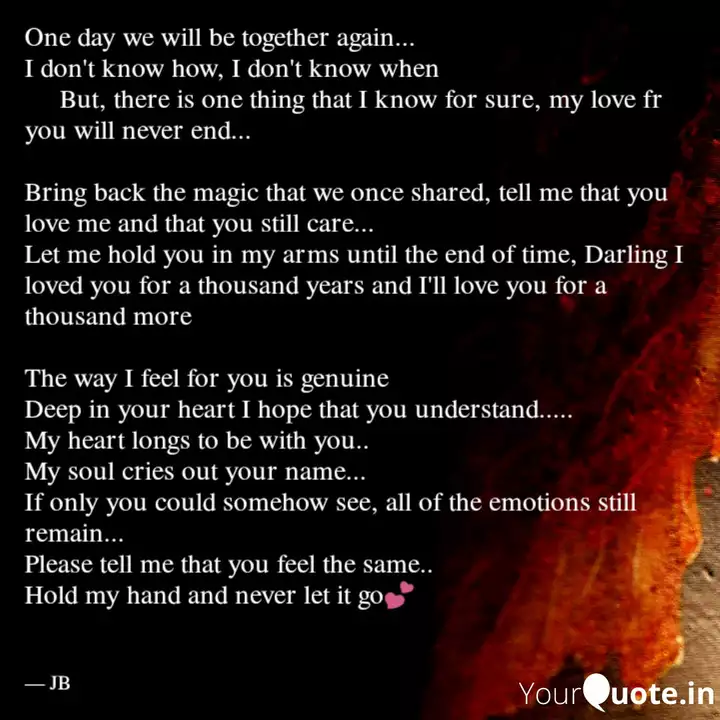 One Day We Will Be Togeth Quotes Writings By Jacklin D Cuz Yourquote