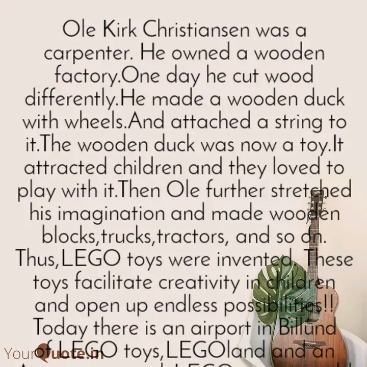 Ole Kirk Christiansen was... Quotes & Writings by Jayanti Bhave YourQuote
