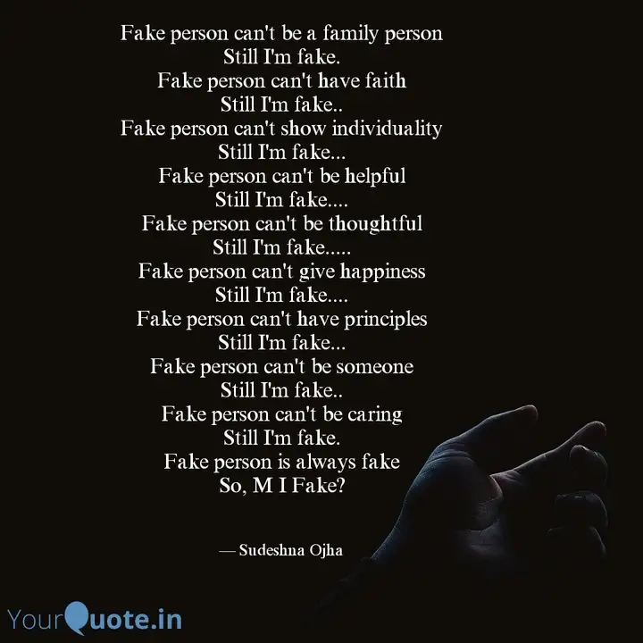 Get Wallpaper Fake Person Can T Be A Fa Quotes Writings By Sudeshna Ojha Yourquote HD