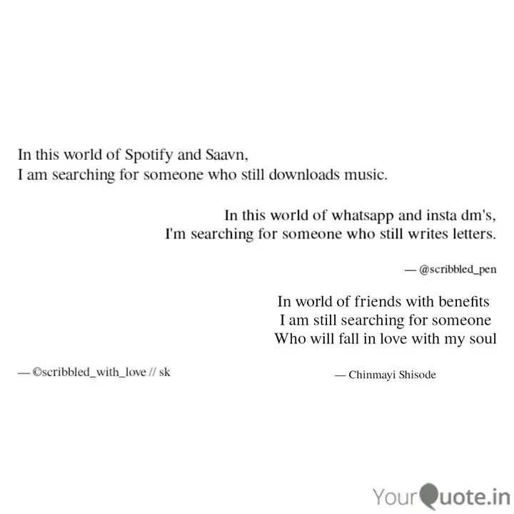 In World Of Friends With Quotes Writings By Chinmayi