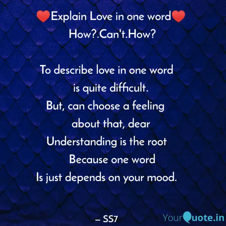 One Word To Describe Your Love لم يسبق له مثيل الصور Tier3 Xyz