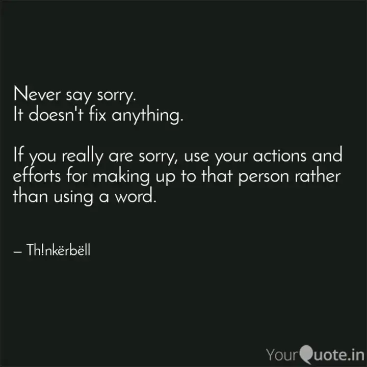 Never Say Sorry It Doesn Quotes Writings By Mahima Dubey Yourquote
