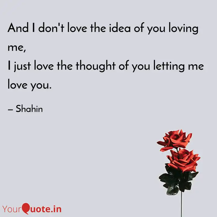 And I Don T Love The Idea Quotes Writings By Shahin Shaikh Yourquote