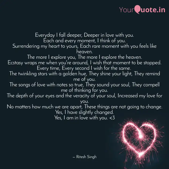 Everyday I Fall Deeper D Quotes Writings By Ritesh Singh Yourquote Everyday I Fall Deeper D Quotes Writings By Ritesh Singh Yourquote
