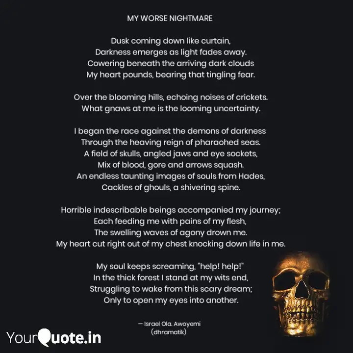 My Worse Nightmare Dusk Quotes Writings By Dhramatikpen