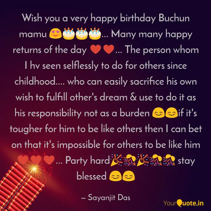 Sayanjit Das Quotes Yourquote Wishing you a happy birthday! sayanjit das quotes yourquote