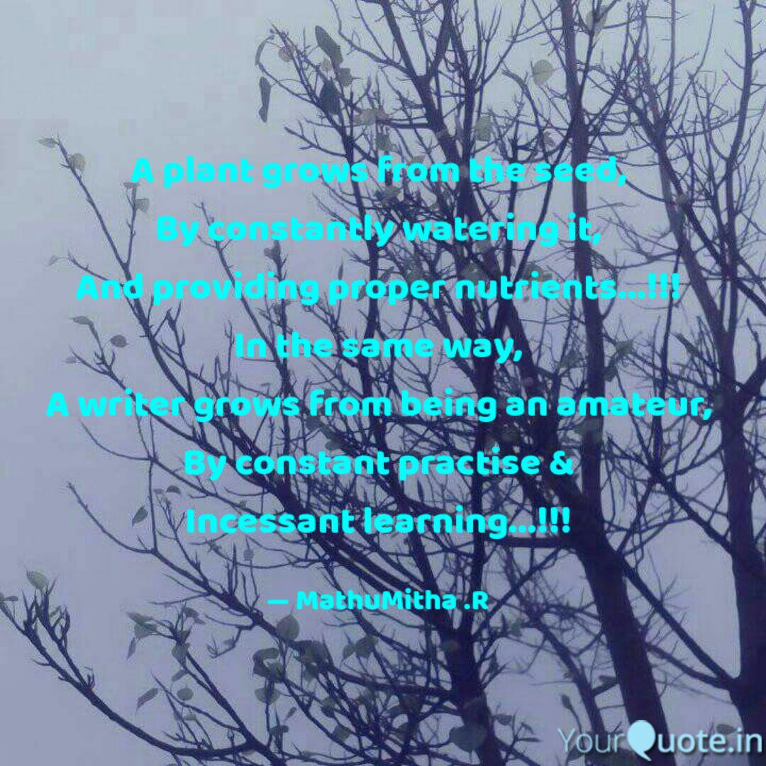 A plant grows from the se... Quotes & Writings by Mathumitha R