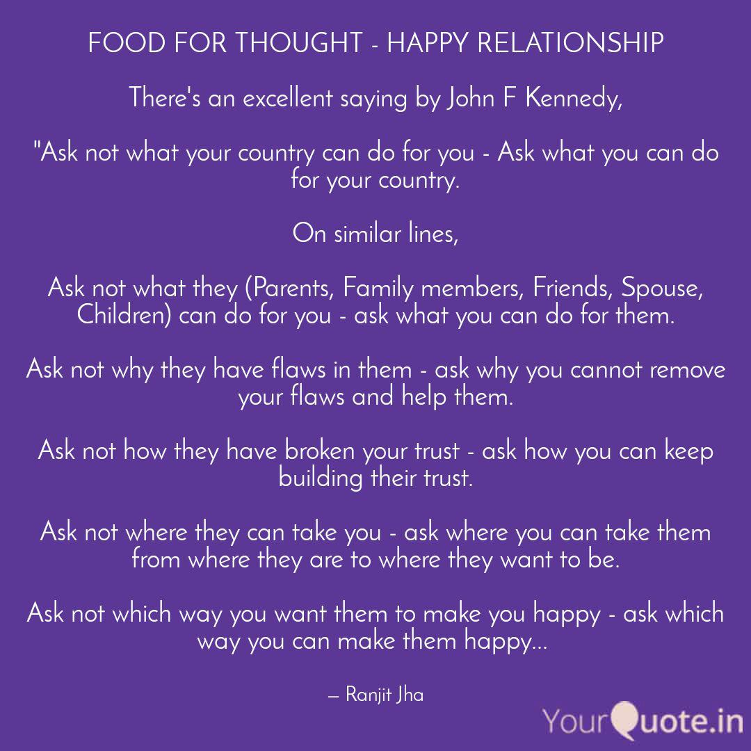 Food For Thought Happy Quotes Writings By Ranjit Jha