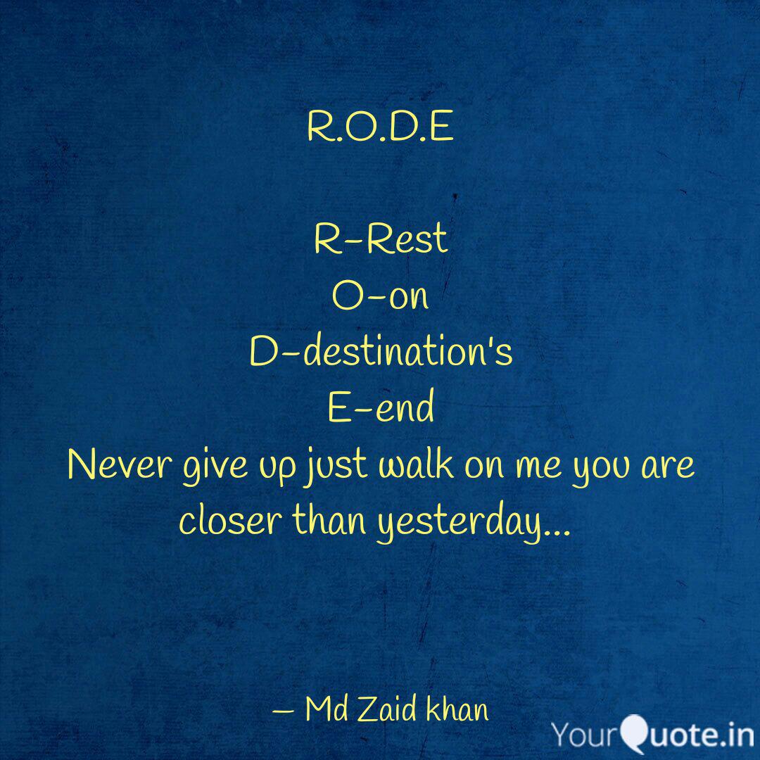 R O D E R Rest O on D de R O D E R Rest O on D de