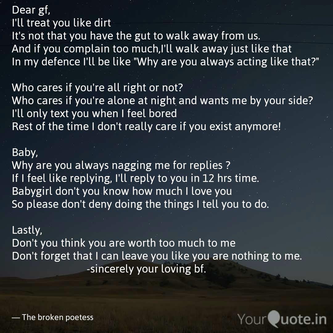 Dear Gf I Ll Treat You L Quotes Writings By His Poetess Yourquote Dear Gf I Ll Treat You L Quotes Writings By His Poetess Yourquote