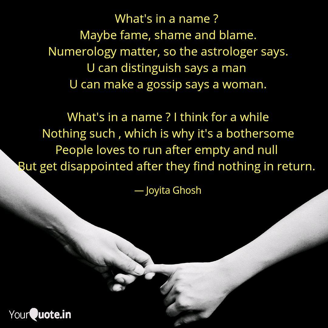 picture What's In A Name Quote quotes writings by joyita ghosh