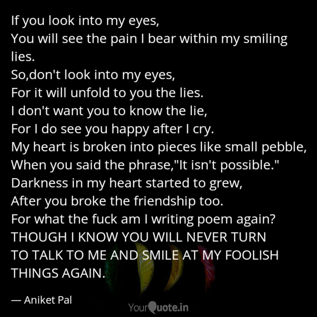 If You Look Into My Eyes Quotes Writings By Aniket Pal