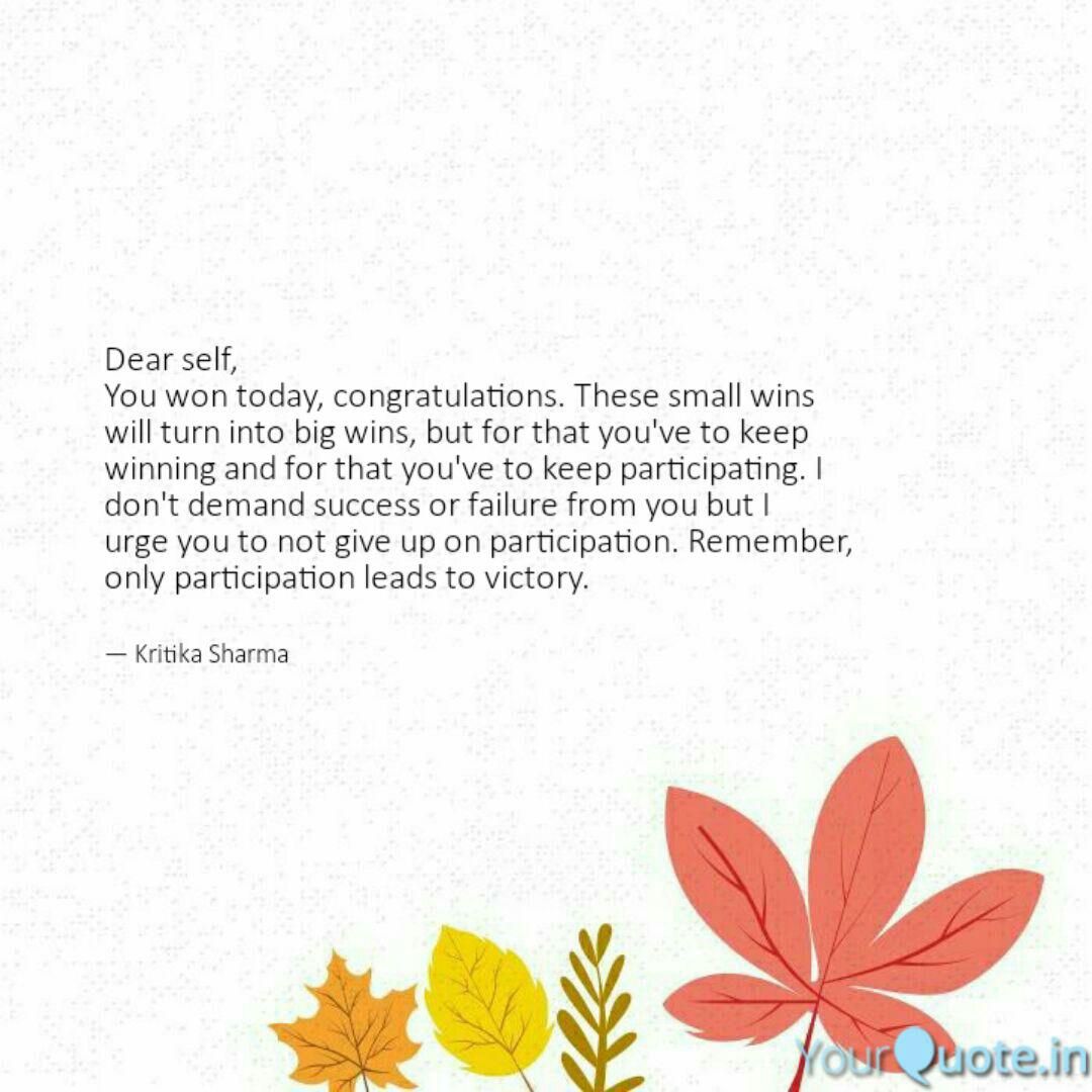 Wallpaper Dear Self You Won Today Quotes Writings By Kritika Sharma Free HD