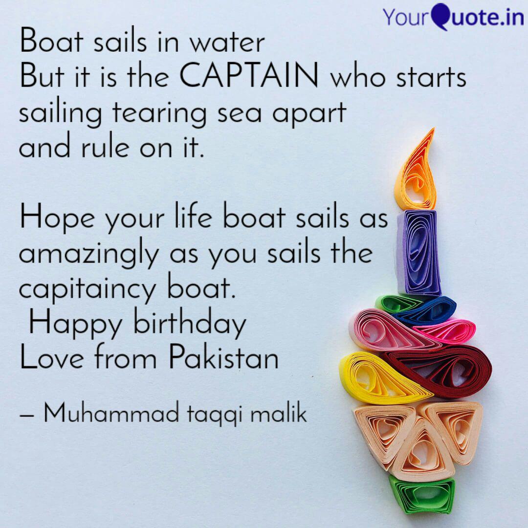 Boat Sails In Water But I Quotes Writings By Muhammad Taqqi Malik Yourquote