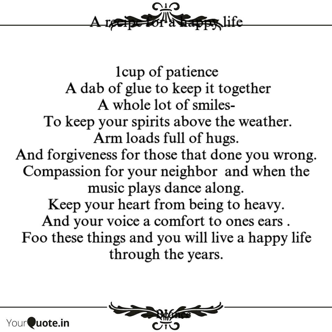 Best Recipeforahappylife Quotes Status Shayari Poetry Thoughts Yourquote