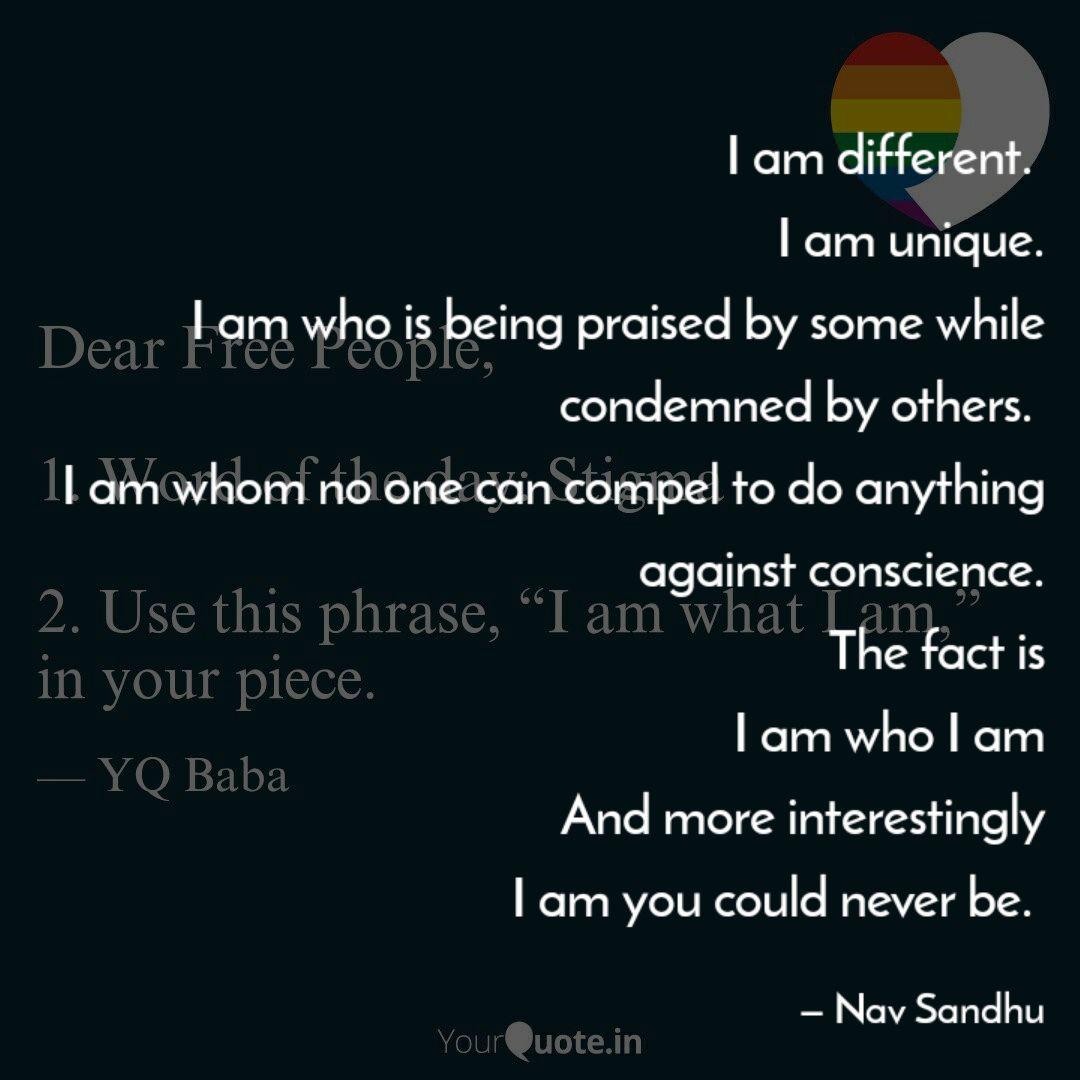 I Am Different I Am Uni Quotes Writings By Nav Sandhu