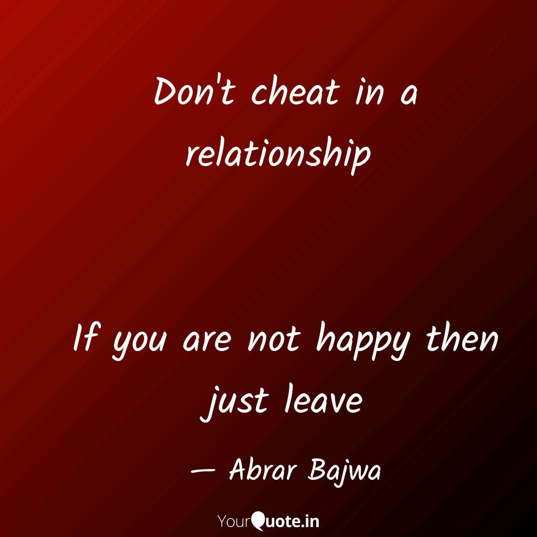 Don T Cheat In A Relation Quotes Writings By Abrar Bajwa