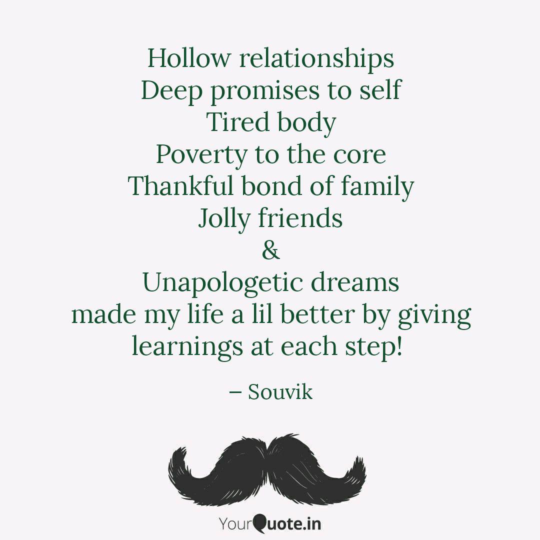 Hollow Relationships Deep Quotes Writings By Souvik Patra Yourquote