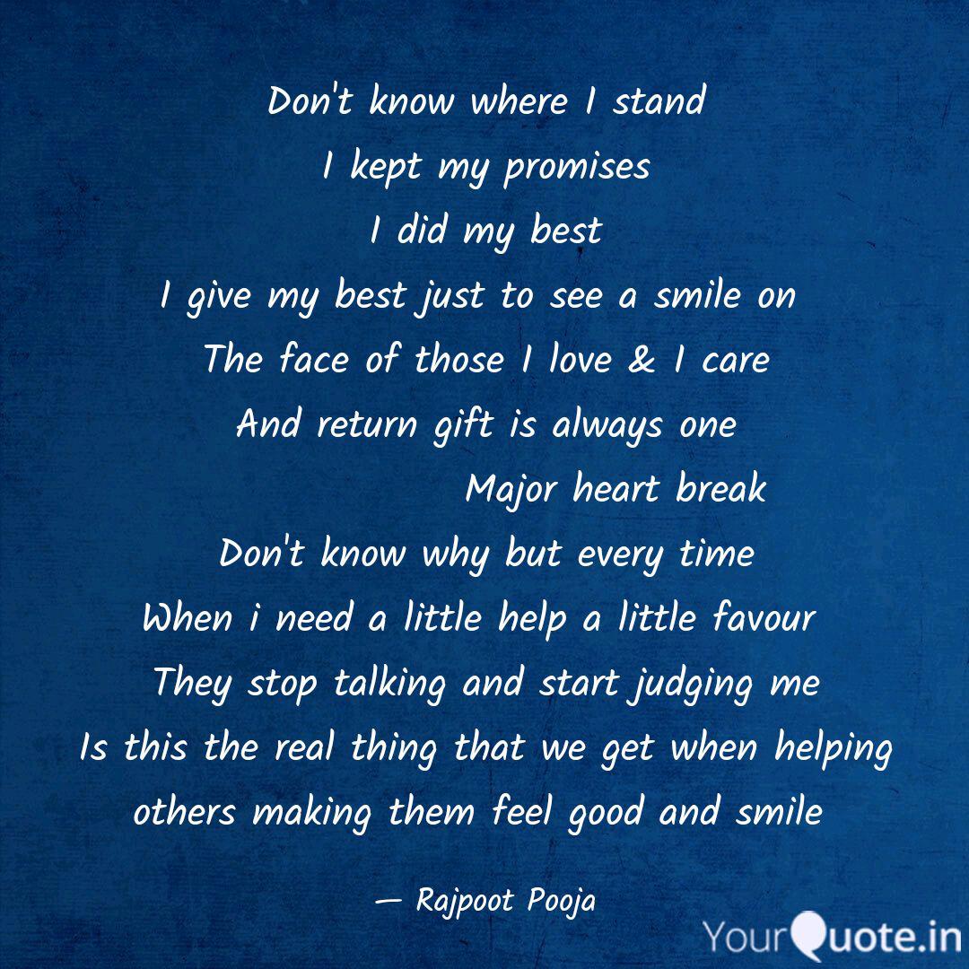 Don T Know Where I Stand Quotes Writings By Rajpoot Pooja Yourquote