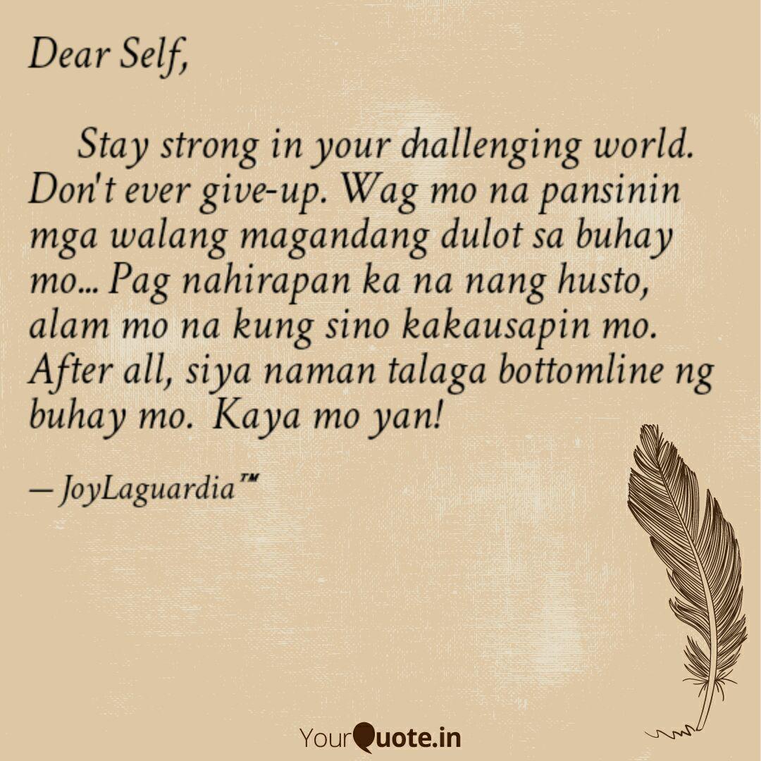 Dear Self Stay Str Quotes Writings By Joy Yourquote