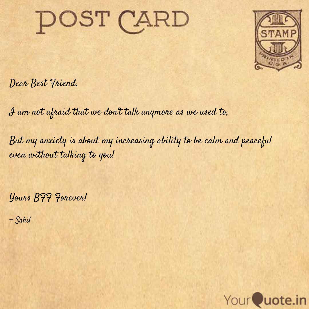 Dear Best Friend I Am N Quotes Writings By Sahil Jain Yourquote