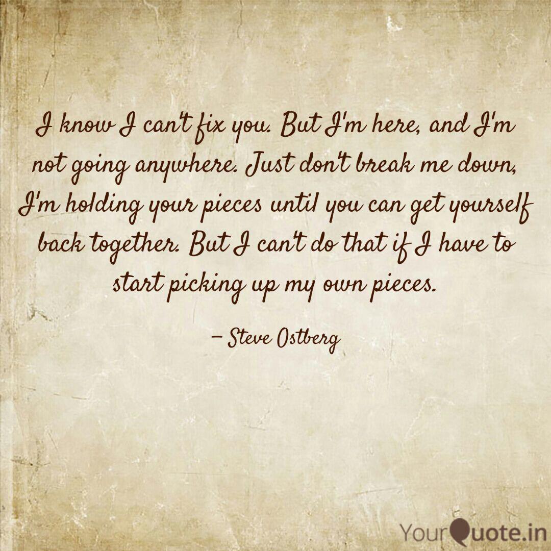 I Know I Can T Fix You B Quotes Writings By Steve Ostberg Yourquote
