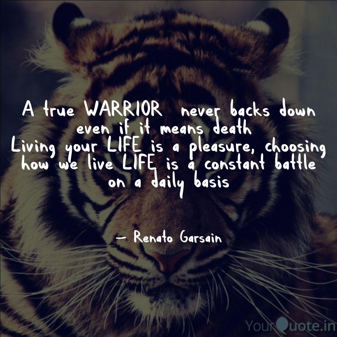 A True Warrior Never Bac Quotes Writings By Renato Garsain Yourquote