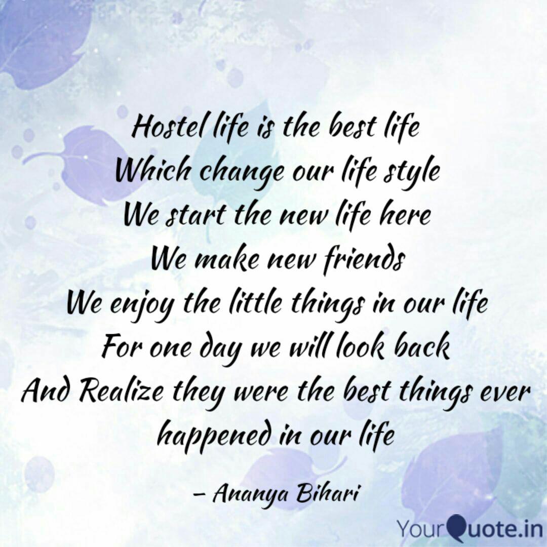 Hostel life is the best l... | Quotes & Writings by Ananya Bihari
