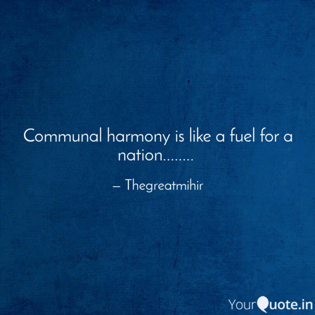 Wallpaper Communal Harmony Is Like Quotes Writings By Mihir P Sah For Android Free