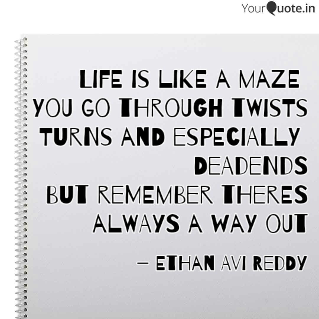 Life Is Like A Maze You ... | Quotes & Writings By Ethan Avi Reddy | Yourquote