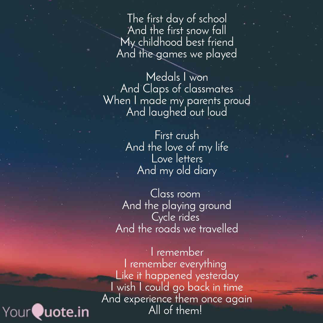 The First Day Of School A Quotes Writings By Hema Raj