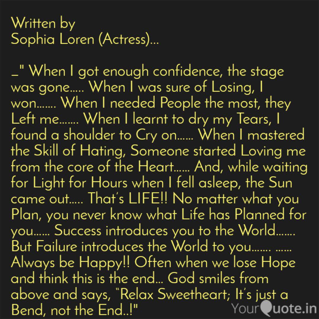 Written By Sophia Loren ... | Quotes & Writings By Manya Katiyar | Yourquote