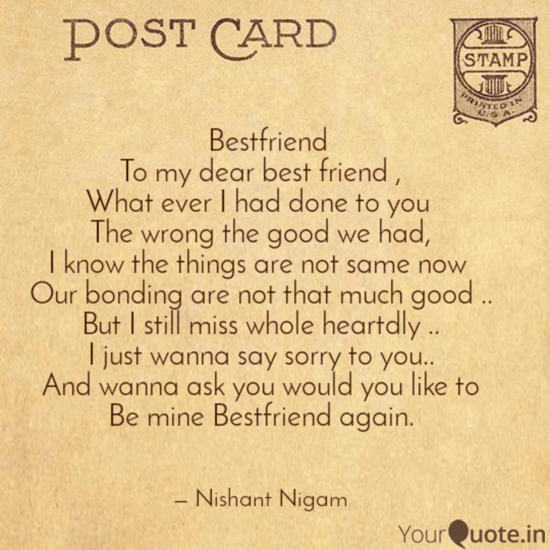Bestfriend To My Dear Quotes Writings By Nishant Nigam