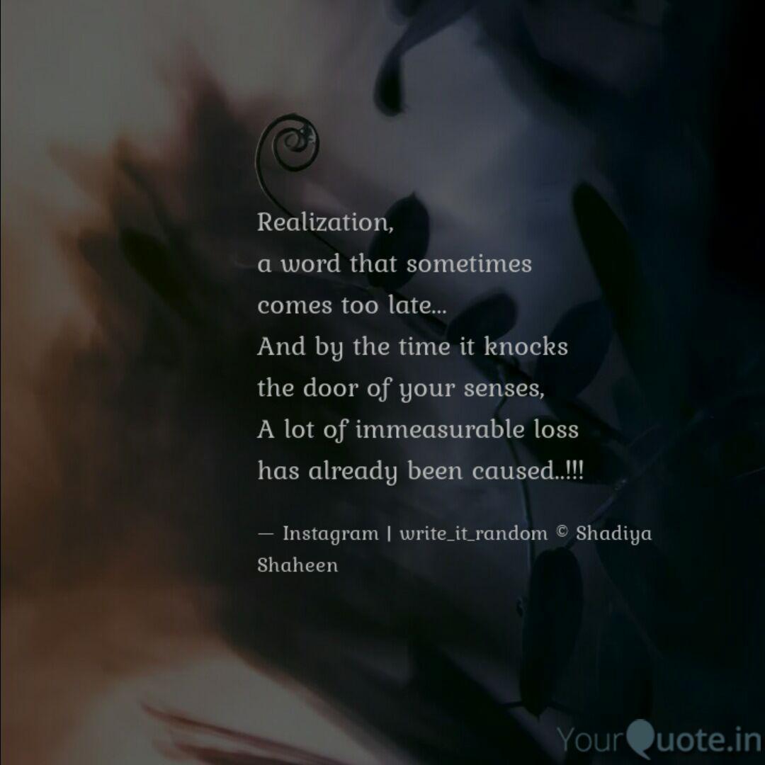 Realization A Word That Quotes Writings By Shadiya Shaheen Yourquote