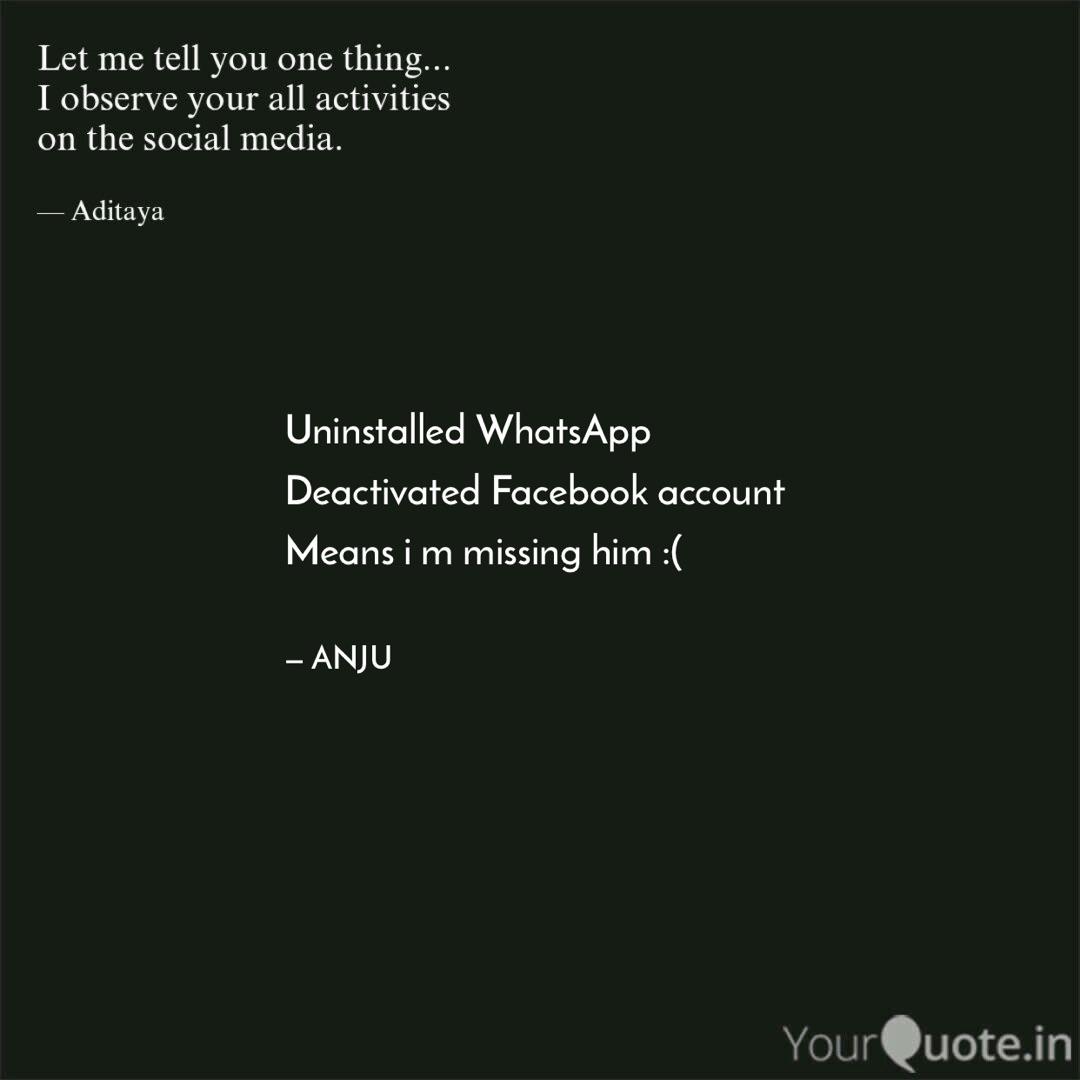 Uninstalled Whatsapp Dea Quotes Writings By Anji Choudhary