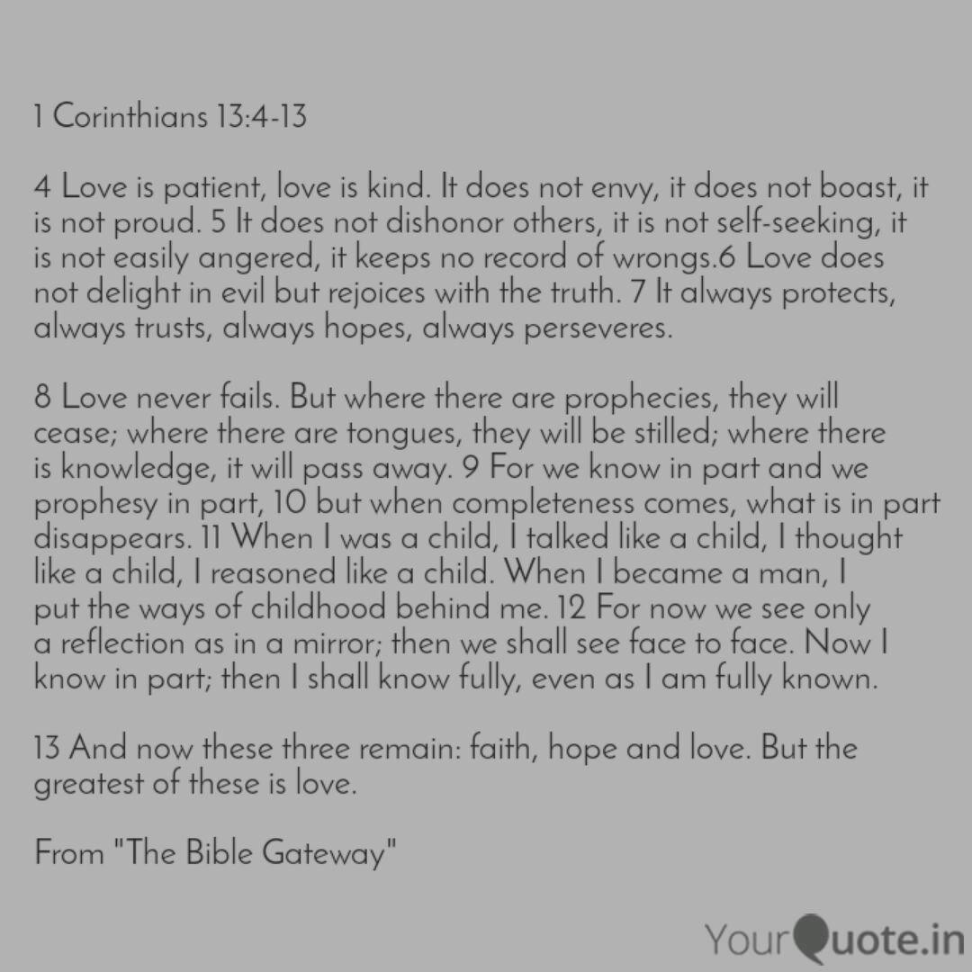 1 Corinthians 13 4 13 4 Quotes Writings By Tarun Baba Yourquote