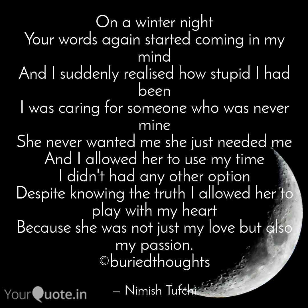 On A Winter Night Your Wo Quotes Writings By Nimish Tufchi