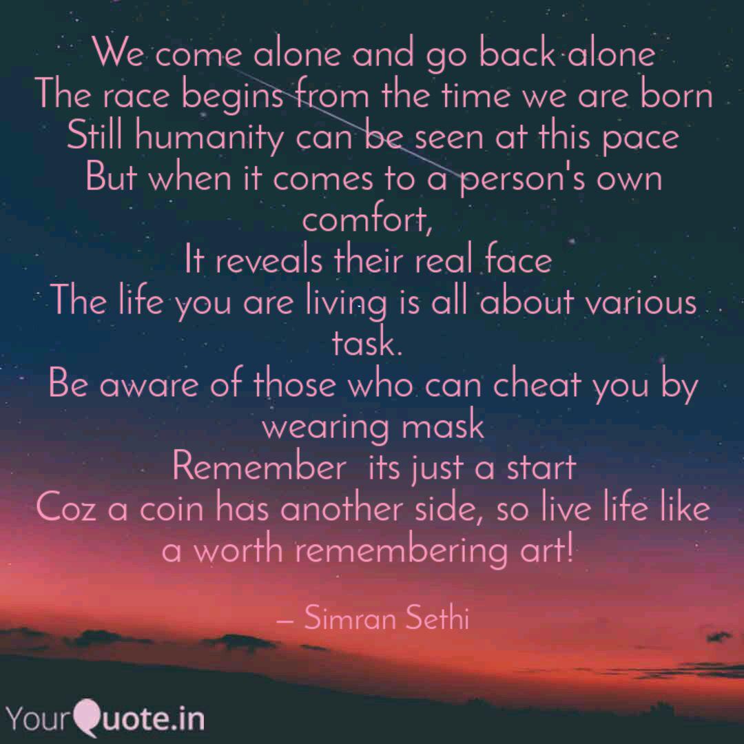 We Come Alone And Go Back Quotes Writings By Simran Sethi Yourquote